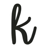 Lowercase Letter K Embroidery Design – Script Alphabet Monogram