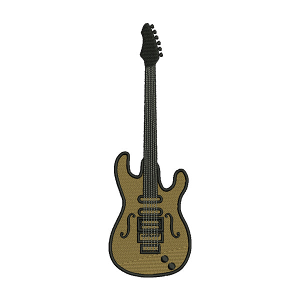 Electric Guitar Embroidery Design – Musical Instrument Patch