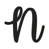 Uppercase N Calligraphy Embroidery Design