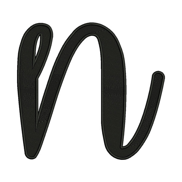 Lowercase N Calligraphy Embroidery Design
