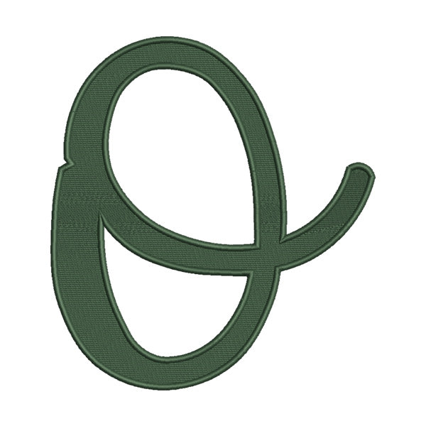 Lowercase O Calligraphy Embroidery Design