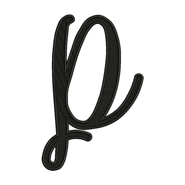 Uppercase P Calligraphy Embroidery Design
