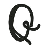 Uppercase Q Calligraphy Embroidery Design