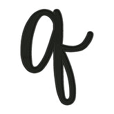 Lowercase Q Calligraphy Embroidery Design