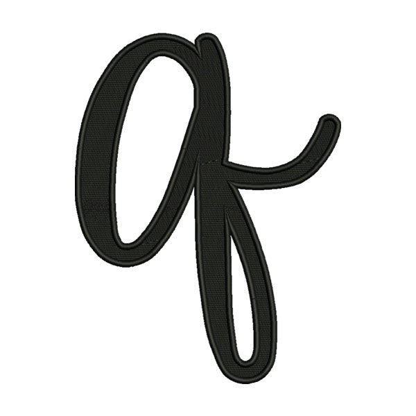 Lowercase Q Calligraphy Embroidery Design