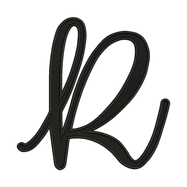 Uppercase R Calligraphy Embroidery Design