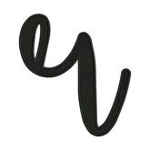 Lowercase R Calligraphy Embroidery Design