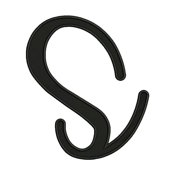 Uppercase S Calligraphy Embroidery Design
