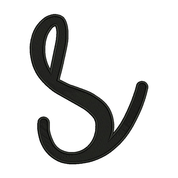 Lowercase S Calligraphy Embroidery Design
