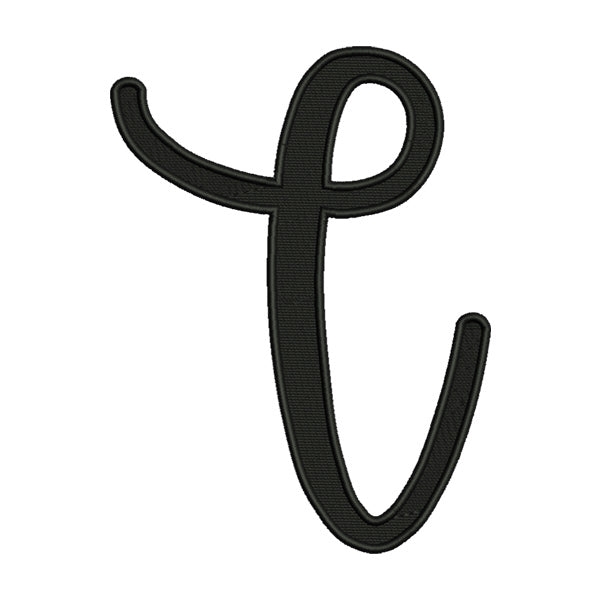 Letter T Embroidery Design – Script Initial Monogram