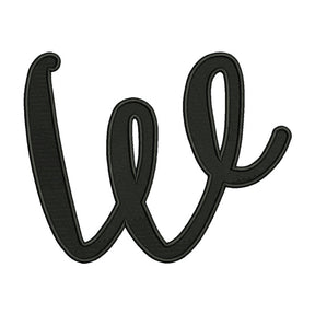 Letter w Embroidery Design – Lowercase Script Alphabet Patch