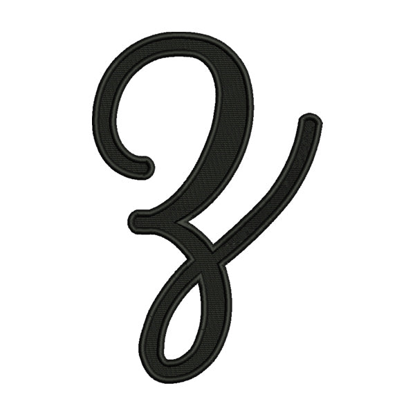 Lowercase Calligraphy Letter Z Embroidery Design