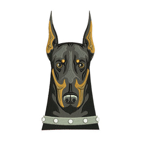 Doberman Embroidery Design – Guard Dog Machine Embroidery File