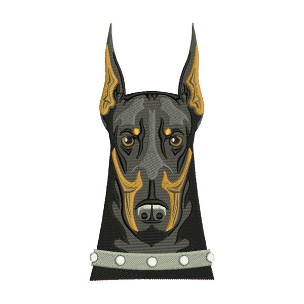 Doberman Embroidery Design – Guard Dog Machine Embroidery File