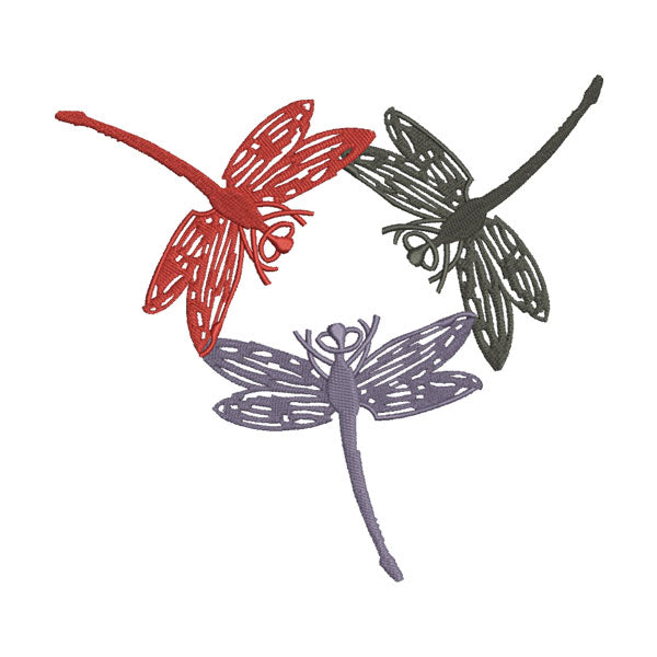 Dragonflies Embroidery Design – Trio Dragonfly Patch
