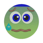 Anxious Emoji Embroidery Design