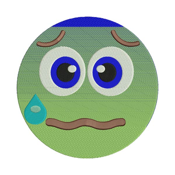 Anxious Emoji Embroidery Design