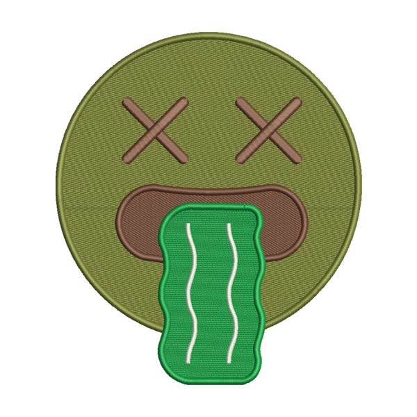 Vomiting Emoji Embroidery Design