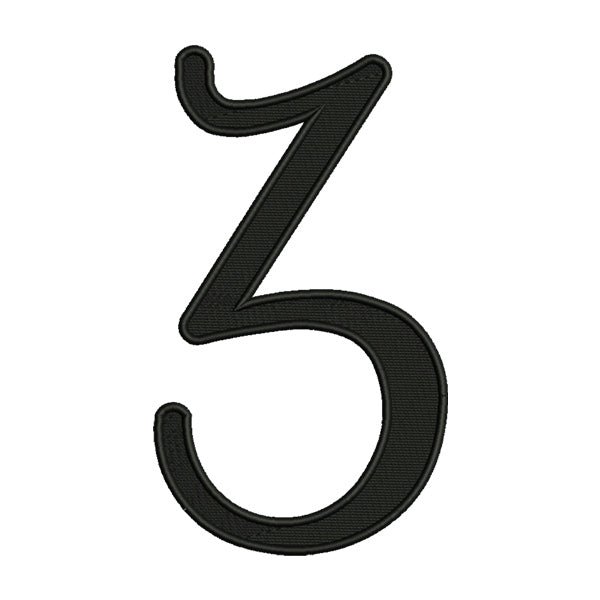 Number 3 Embroidery Design – Calligraphy Digit 3 Machine Embroidery File