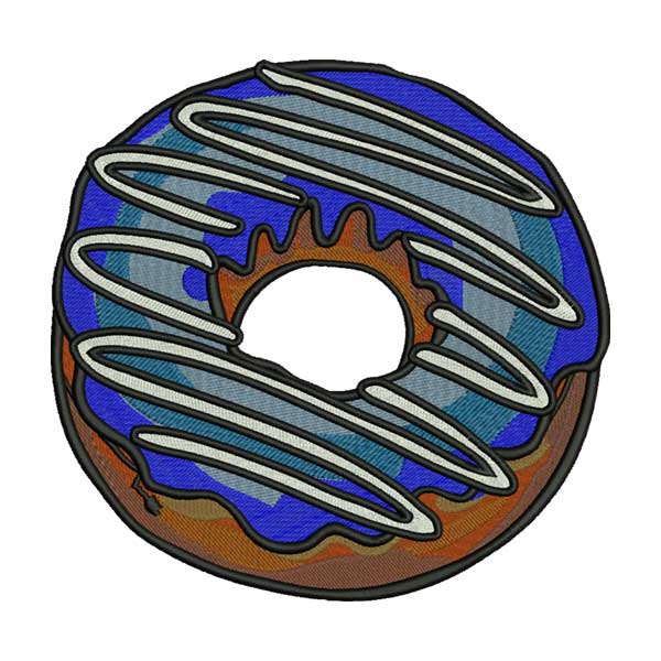 Blueberry Donut Embroidery Design