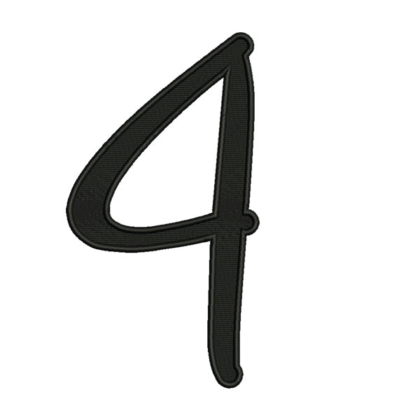 Script Number Pattern Embroidery Design