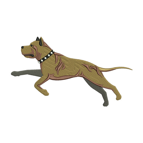 American Staffordshire Terrier Embroidery Design – Running