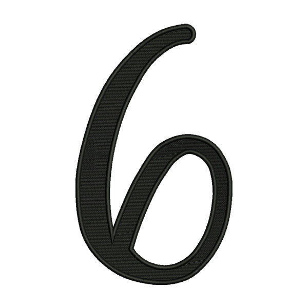 Number 6 Embroidery Design – Calligraphy Number Six Machine Embroidery File