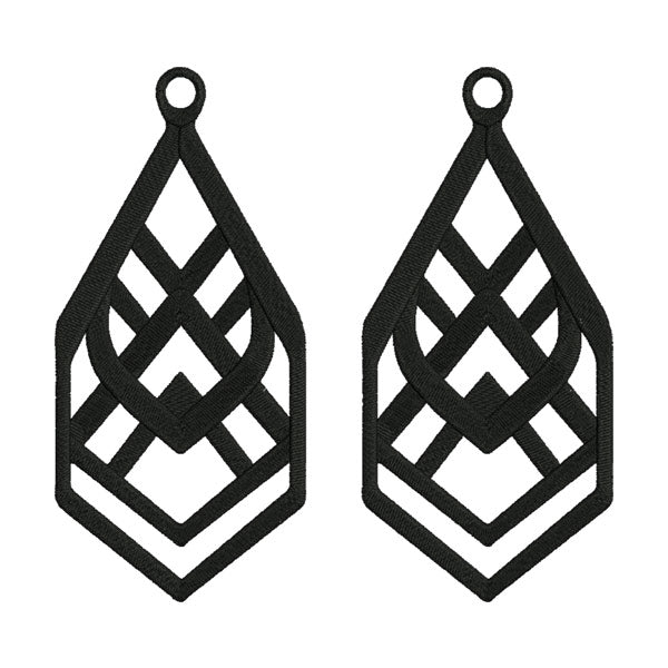 Earrings Embroidery Design – Geometric Dangle Earring Silhouette