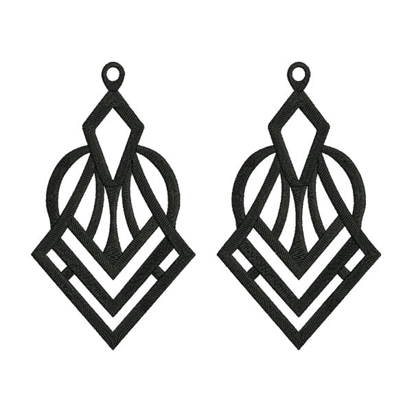 Geometric Dangle Earring Silhouette Machine Embroidery File – Fashion