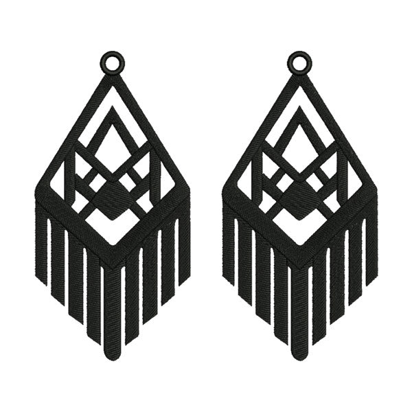 Earrings Embroidery Design – Fringe Dangle Earring Silhouette
