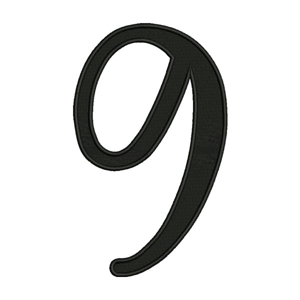 Number 9 Embroidery Design – Calligraphy Number Machine Embroidery File