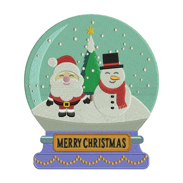 Christmas Snow Globe Embroidery Design