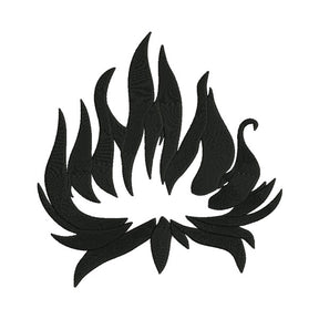 Black Fire Silhouette Embroidery Design