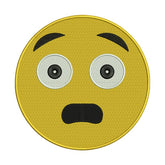 Anguished Face Emoji Embroidery Design