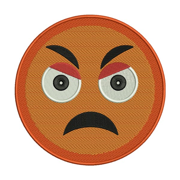 Angry Emoji Embroidery Design – Pouting