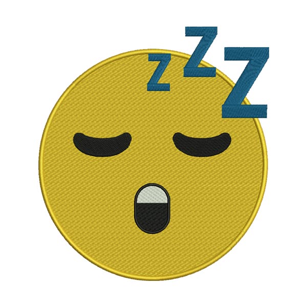 Sleeping Emoji Embroidery Design