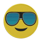Cool Sunglasses Emoji Embroidery Design – Smiling