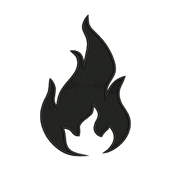 Black Flame Embroidery Design – Silhouette