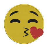 Kissing Emoji Embroidery Design