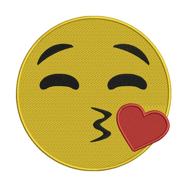 Kissing Emoji Embroidery Design