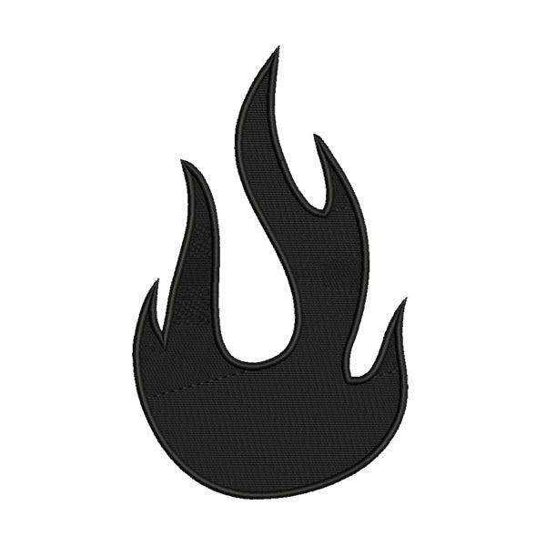 Black Flame Embroidery Design – Fire