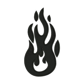 Black Flame Embroidery Design – Blazing