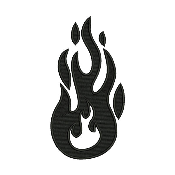 Black Flame Embroidery Design – Blazing