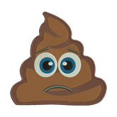 Sad Poo Emoji Embroidery Design