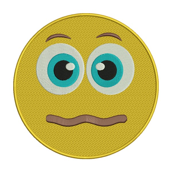 Scrunched Face Emoji Embroidery Design