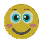 Blushing Smiling Emoji Embroidery Design – Cute