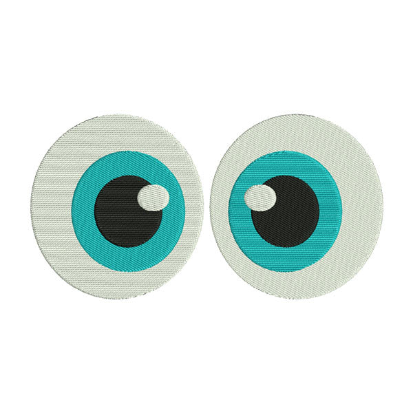 Big Cute Eyes Emoji Embroidery Design