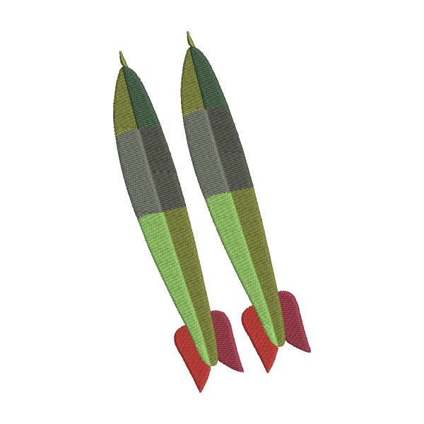 Army Missile Rocket Embroidery Design