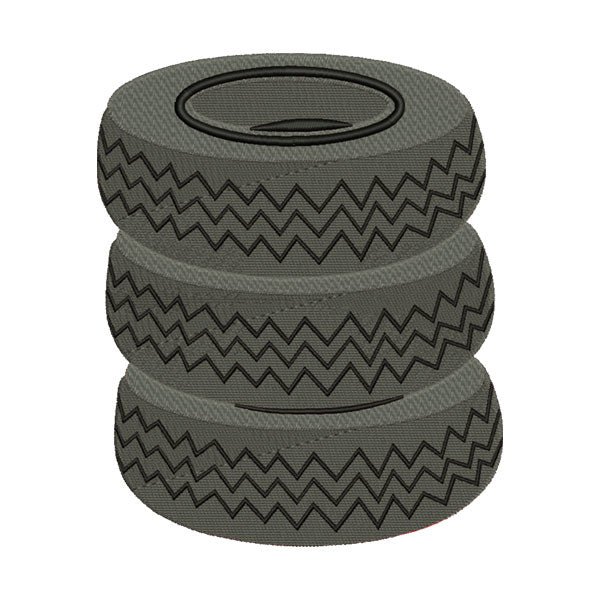 Stacked Tires Embroidery Design