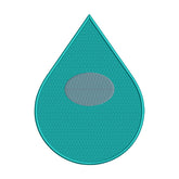 Blue Teardrop Emoji Embroidery Design
